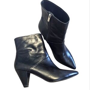 Faryl By Faryl Robin Marianna Black Leather Heeled Booties Size 10M